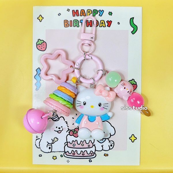 Cute Kitty Cake Keychain Bag Pendant - 图片 3