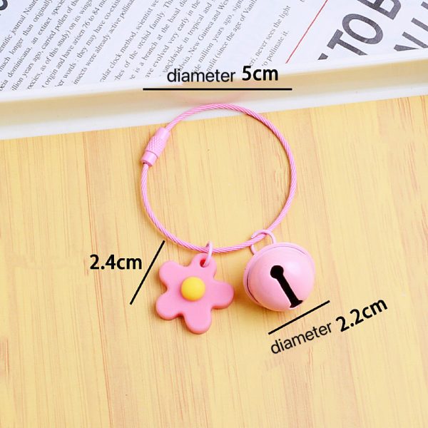 Flower Pendant Circle Keychain Diy Accessories - 图片 4