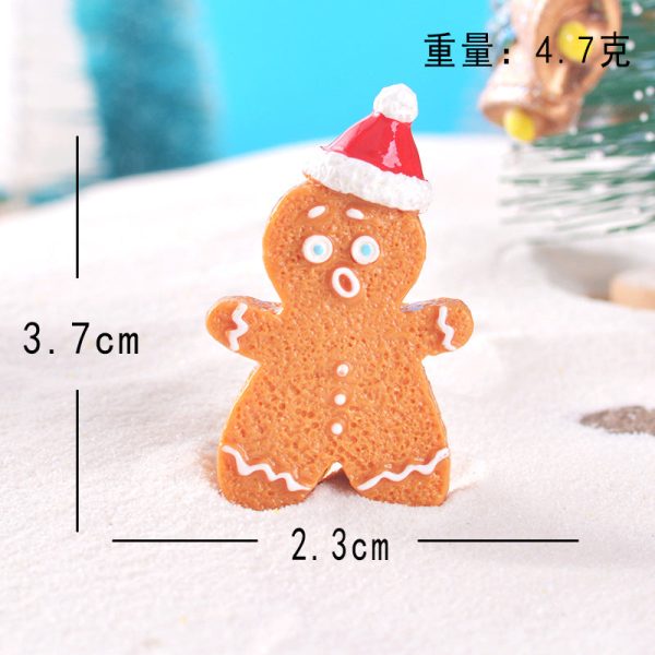 15pcs/Christmas Cute Gingerbread Man DIY Cartoon Christmas Resin Accessories - 图片 9