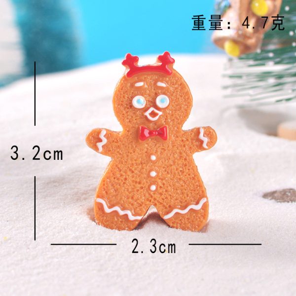 15pcs/Christmas Cute Gingerbread Man DIY Cartoon Christmas Resin Accessories - 图片 10