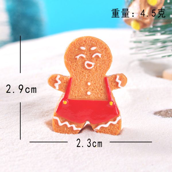 15pcs/Christmas Cute Gingerbread Man DIY Cartoon Christmas Resin Accessories - 图片 7