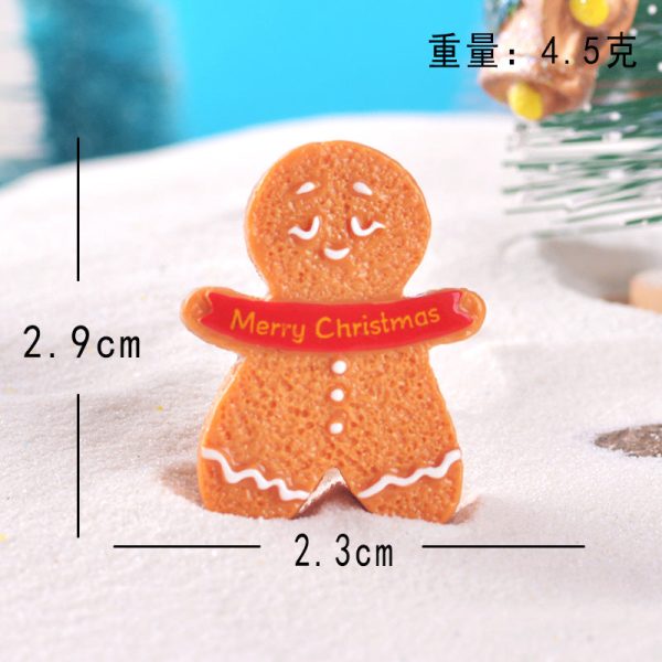 15pcs/Christmas Cute Gingerbread Man DIY Cartoon Christmas Resin Accessories - 图片 6