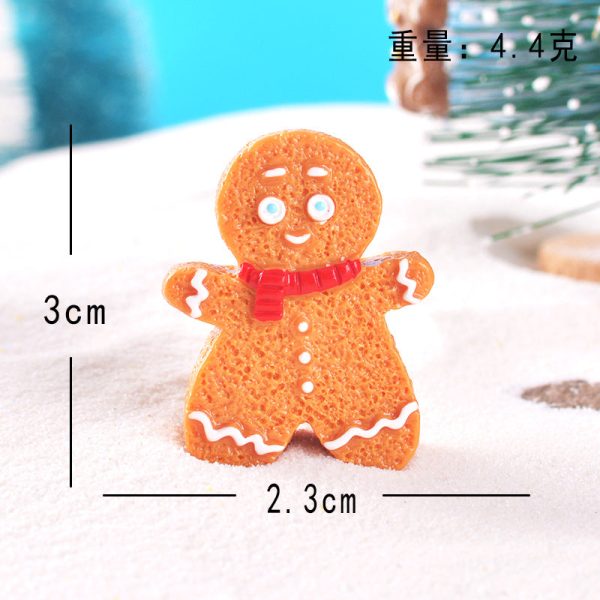 15pcs/Christmas Cute Gingerbread Man DIY Cartoon Christmas Resin Accessories - 图片 5