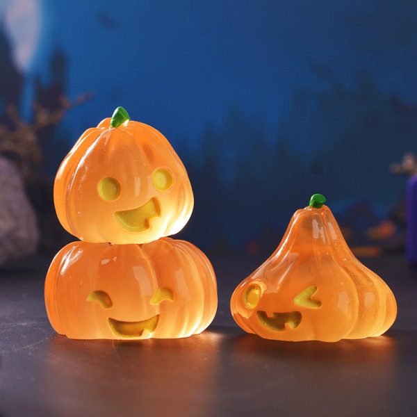 10Pcs/Halloween Luminous Jack-o-lantern - 图片 2