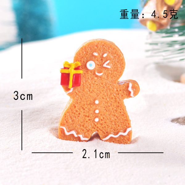 15pcs/Christmas Cute Gingerbread Man DIY Cartoon Christmas Resin Accessories - 图片 8